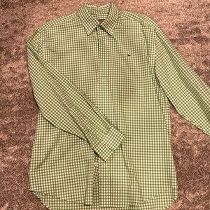 Vineyard Vines Green Gingham Whale Shirt Button Down Size Medium